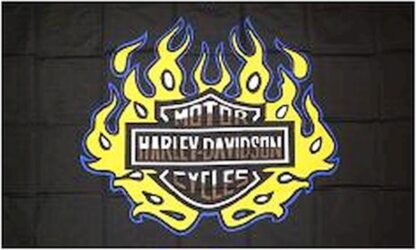 Harley-Davidson Yellow-Blue Flame Flag