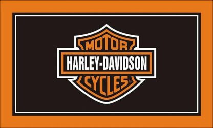 Harley-Davidson Logo Orange Flag