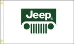 Jeep White & Green Flag 3x5 FT