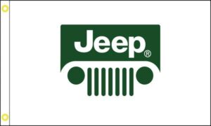 Jeep White & Green Flag