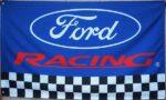 Ford Racing Blue Checkered Flag 3x5 FT