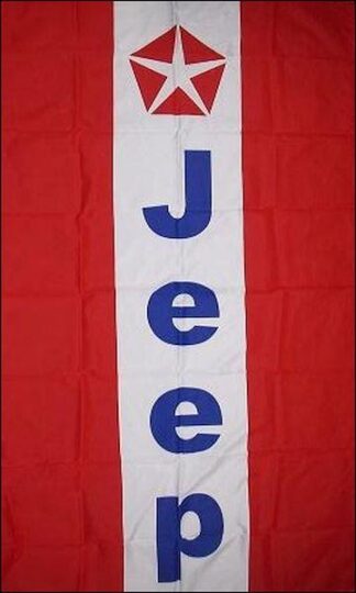 Jeep Red Stripe Vertical Flag