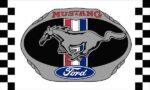 Ford Mustang White Checkered Flag 3x5 FT