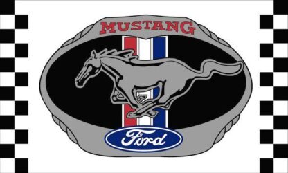 Ford Mustang White Racing Flag