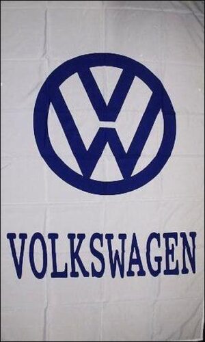 Volkswagen White Vertical Flag
