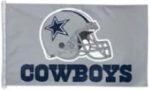 Dallas Cowboys Gray Helmet Flag D-Rings 3x5 FT