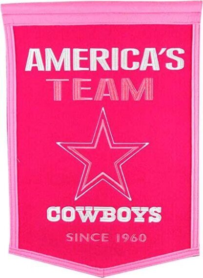 Dallas Cowboys America's Team Pink For Her Vertical House Banner