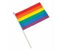 Rainbow Pride Handheld 12x18 In Flag With Pole