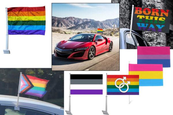 Rainbow Pride Car Flags