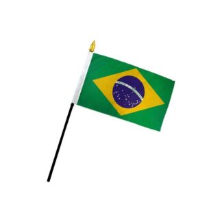 Brazil Stick Flag 4x6 Inch
