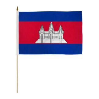 Cambodia Flag 12x18 Inch On A Stick