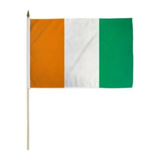 Cote d'Ivoire Ivory Coast Flag 12x18 Inch On A Stick