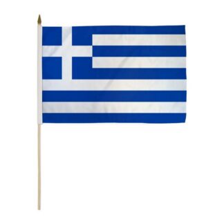 Greece Flag 12x18 Inch On A Stick