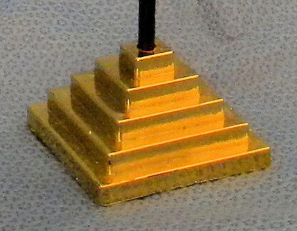 Stick Flag Stand Base Holder One Hole Gold Pyramid