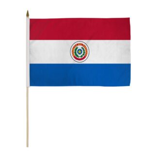Paraguay Handheld 12×18 In Flag With Pole
