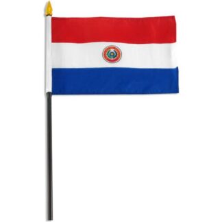 Paraguay Handheld 4×6 In Flag With Pole
