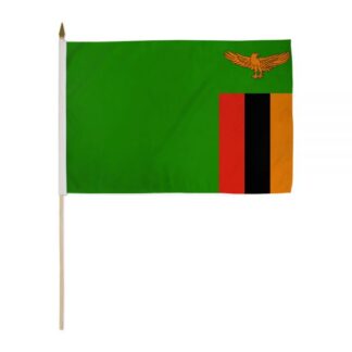 Zambia Handheld 12×18 In Flag With Pole