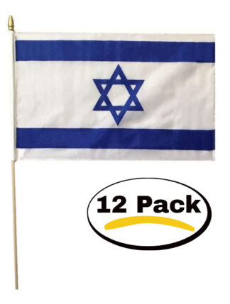 Israel Handheld 8×12 In Flag With Pole 12 Pack
