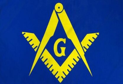 Masonic Yellow Handheld 12×18 In Flag 24 In Stick