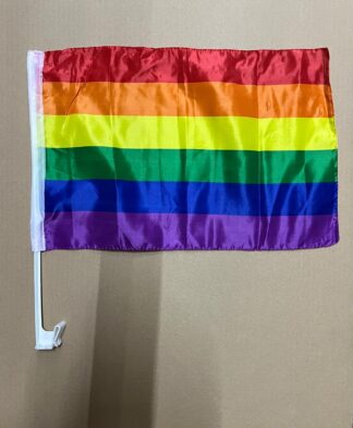 Rainbow Pride 12x15 Inch Knitted 1-Ply Car Flag