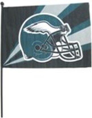 Philadelphia Eagles Helmet Handheld 12x18 In Flag With Pole
