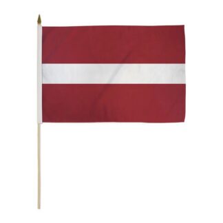 Latvia Flag 12x18 Inch On A Stick