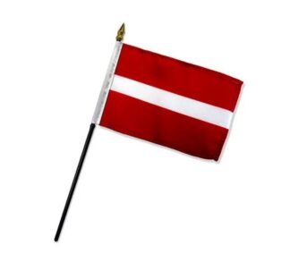 Latvia Flag 4x6 Inch On A Stick