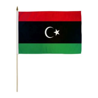 Libya Flag 12x18 inch On A Stick