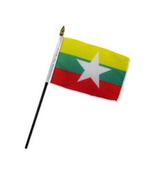 Myanmar Flag 4x6 Inch On A Stick