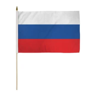 Russia flag 12x18 Inch On a Stick