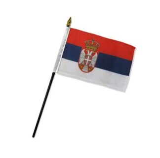 Serbia Flag 4x6 Inch On A Stick