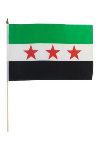 Syrian Arab Republic Flag 12x18 Inch On A Stick