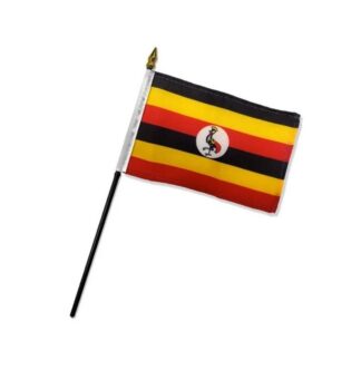 Uganda Flag 4x6 Inch On A Stick