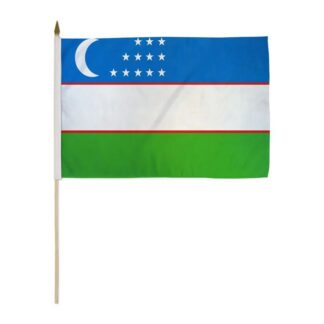 Uzbekistan Flag 12x18 Inch On A Stick