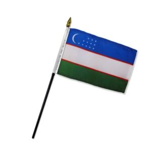 Uzbekistan Flag 4x6 Inch On A Stick