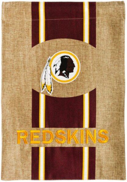 Washington Redskins Burlap Banner Flag 2-Ply Double-Sided 28x44 In