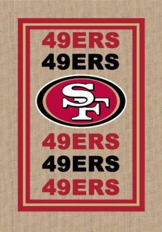 San Francisco 49ers Burlap Banner Flag 2-Ply Double-Sided 28x44 In
