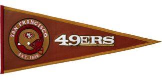 San Francisco 49ers Leather Pennant 13x32 In