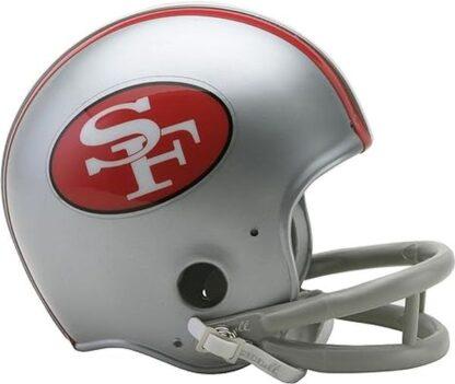 San Francisco 49ers Riddell Mini Replica 1960's Throwback Helmet Silver 6.5x5 In
