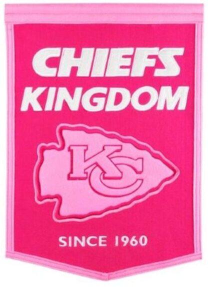 Kansas City Chiefs Kingdom For Her Vertical House Banner 12×17 In
