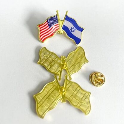 Israel & USA Flag of Friendship Hat Lapel Pin Pinback Tie Tack Pin .75x1 In 3