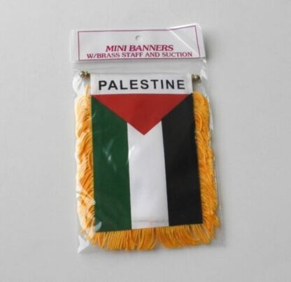 Palestine Rearview Mirror Window Hanging Mini Banner 4x5.5 In
