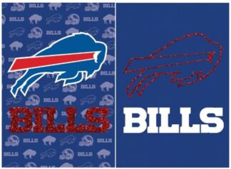 Buffalo Bills Suede & Glitter Banner Flag 29x43 In