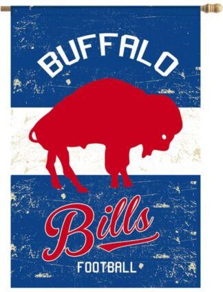 Buffalo Bills Vintage Double-Sided Linen House Banner Flag 28x44 In