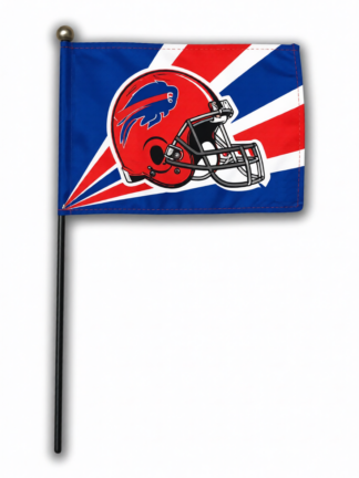 Buffalo Bills Red Helmet Stripes Stick Flag 4×6 Inch
