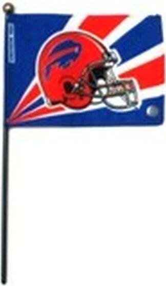 Buffalo Bills Red Helmet Stripes Stick Flag 4×6 In