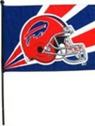 Buffalo Bills Red Helmet Stripes Handheld 12x18 In Flag With Pole