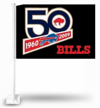 Vintage Buffalo Bills 50 Years 1960 2009 Car Flag 16x19 In