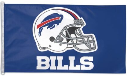 Buffalo Bills White Helmet D-Rings Flag 3x5 Ft