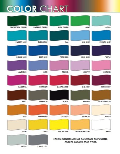 SolarMax Nylon Solid Color Flags Chart